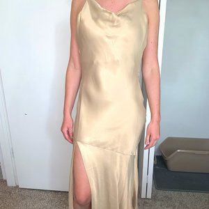 Topshop Gold Midi Dress